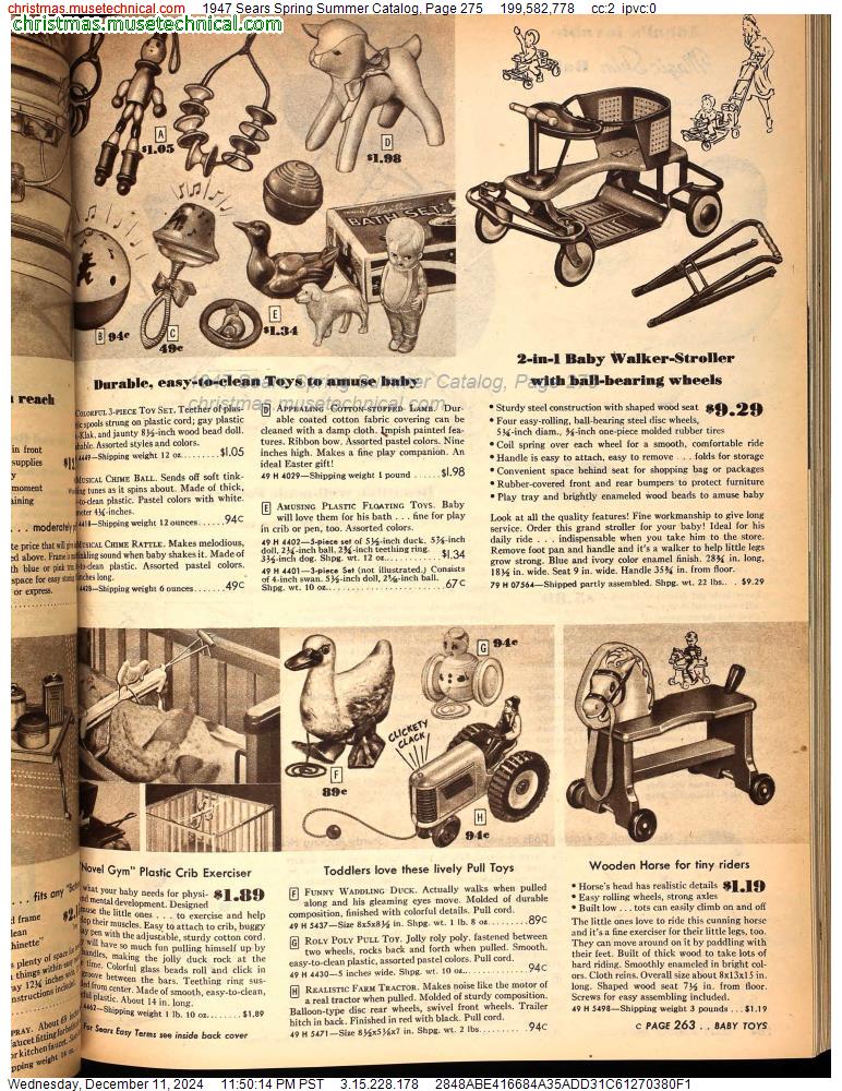 1947 Sears Spring Summer Catalog, Page 275