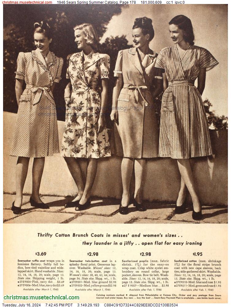 1946 Sears Spring Summer Catalog, Page 178