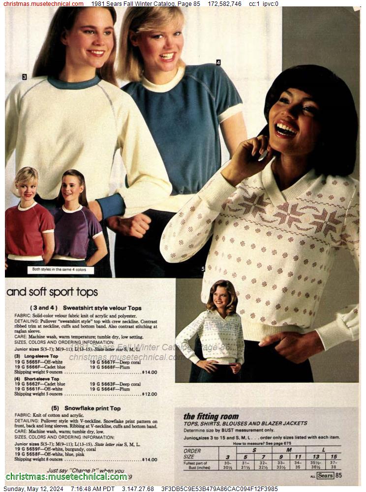 1981 Sears Fall Winter Catalog, Page 85