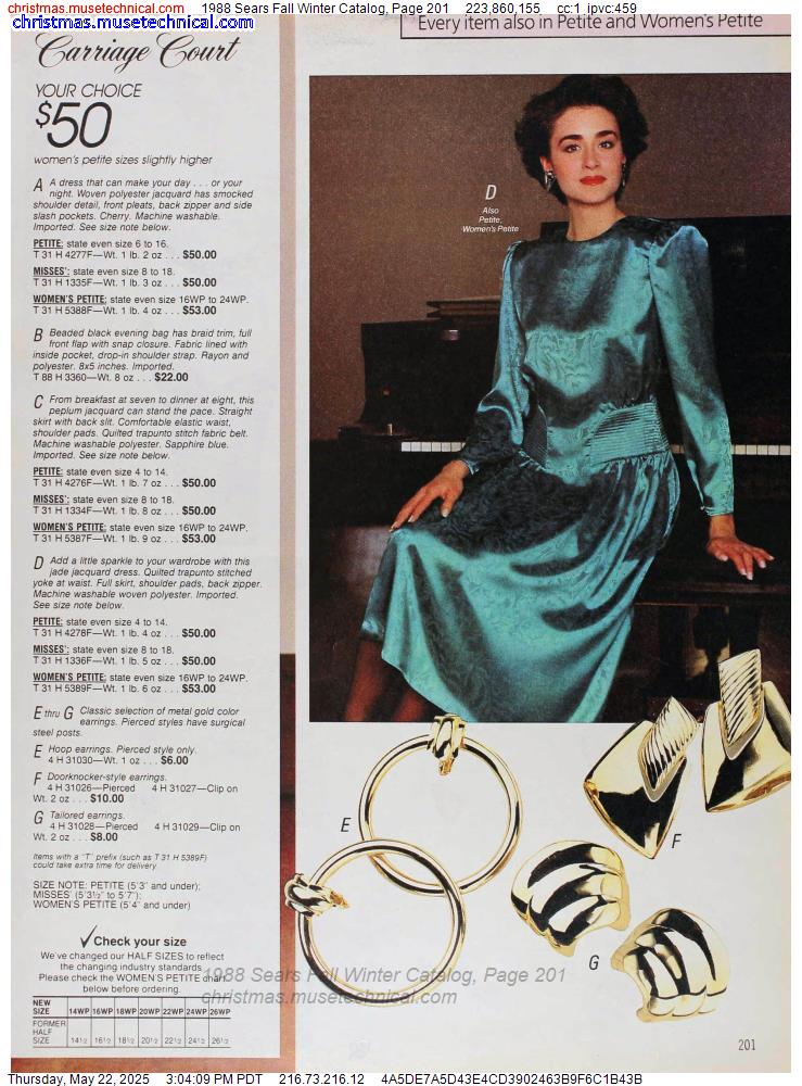 1988 Sears Fall Winter Catalog, Page 201