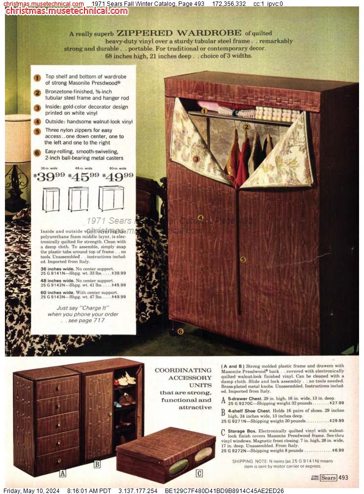 1971 Sears Fall Winter Catalog, Page 493