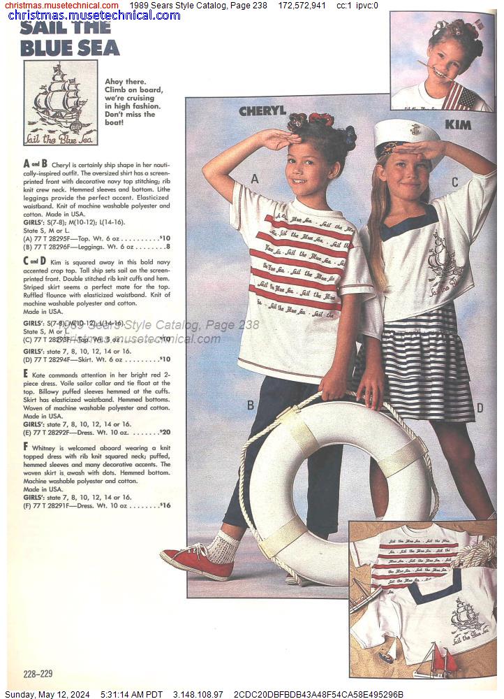 1989 Sears Style Catalog, Page 238