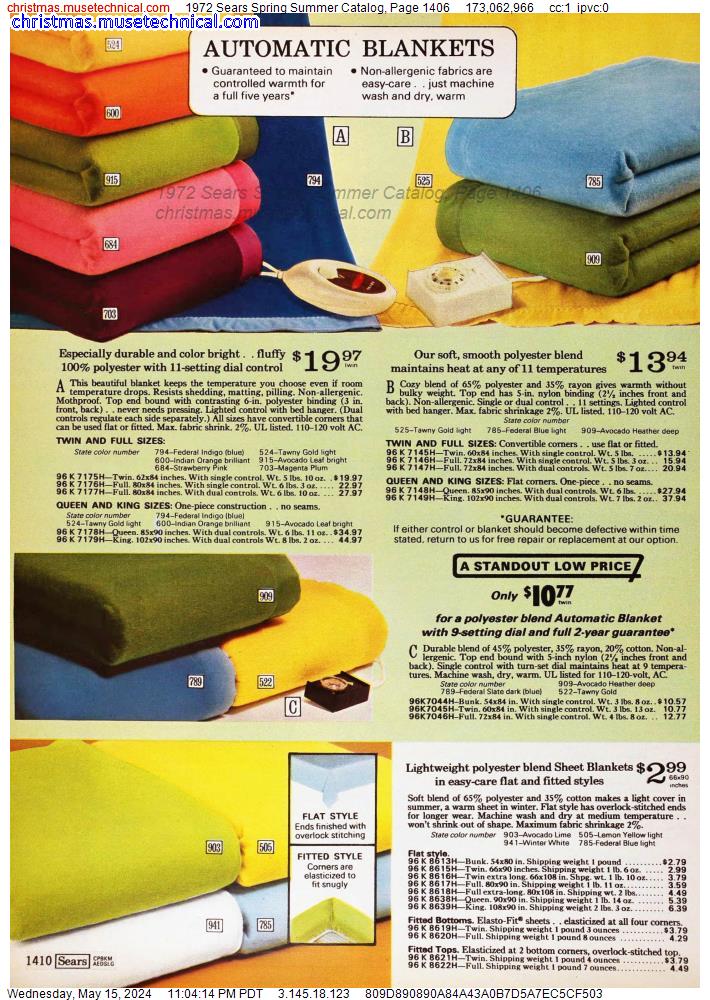 1972 Sears Spring Summer Catalog, Page 1406