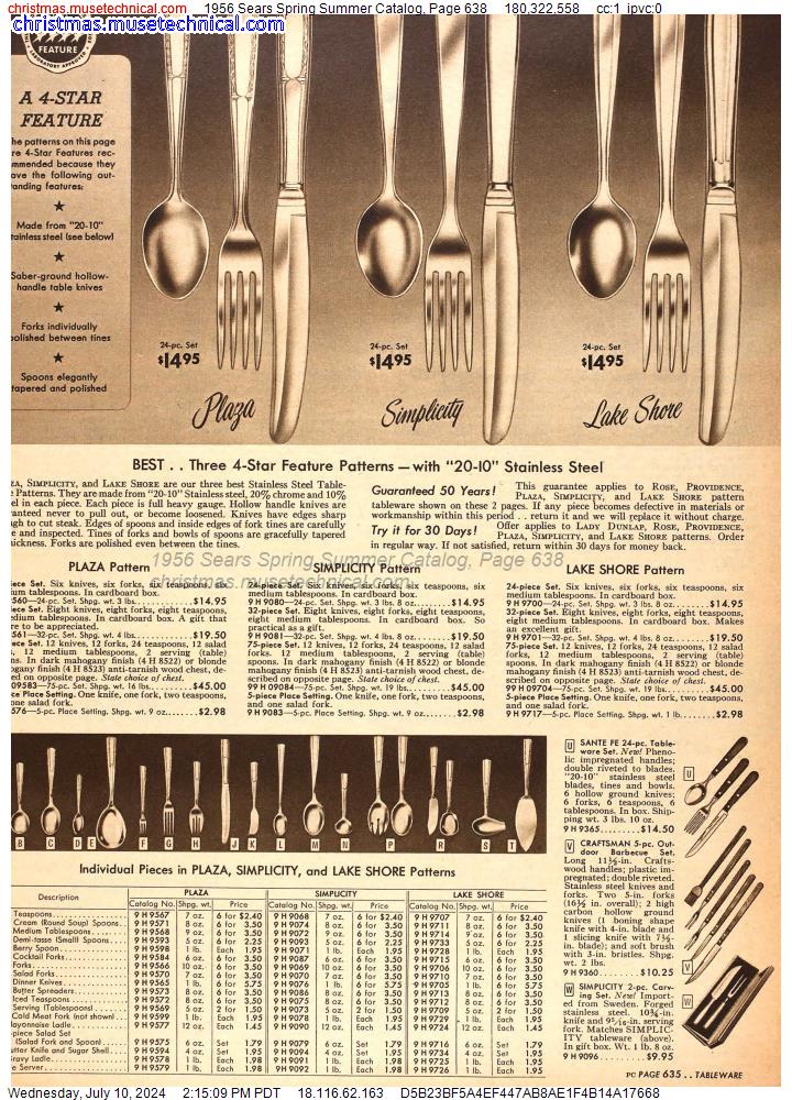 1956 Sears Spring Summer Catalog, Page 638