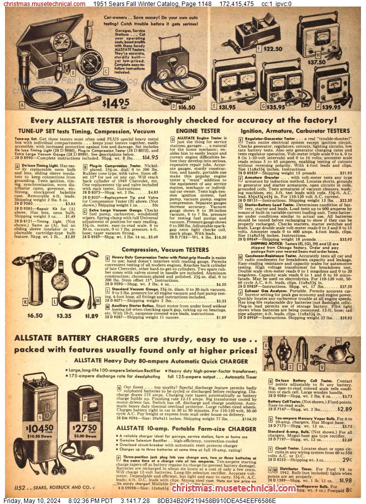 1951 Sears Fall Winter Catalog, Page 1148