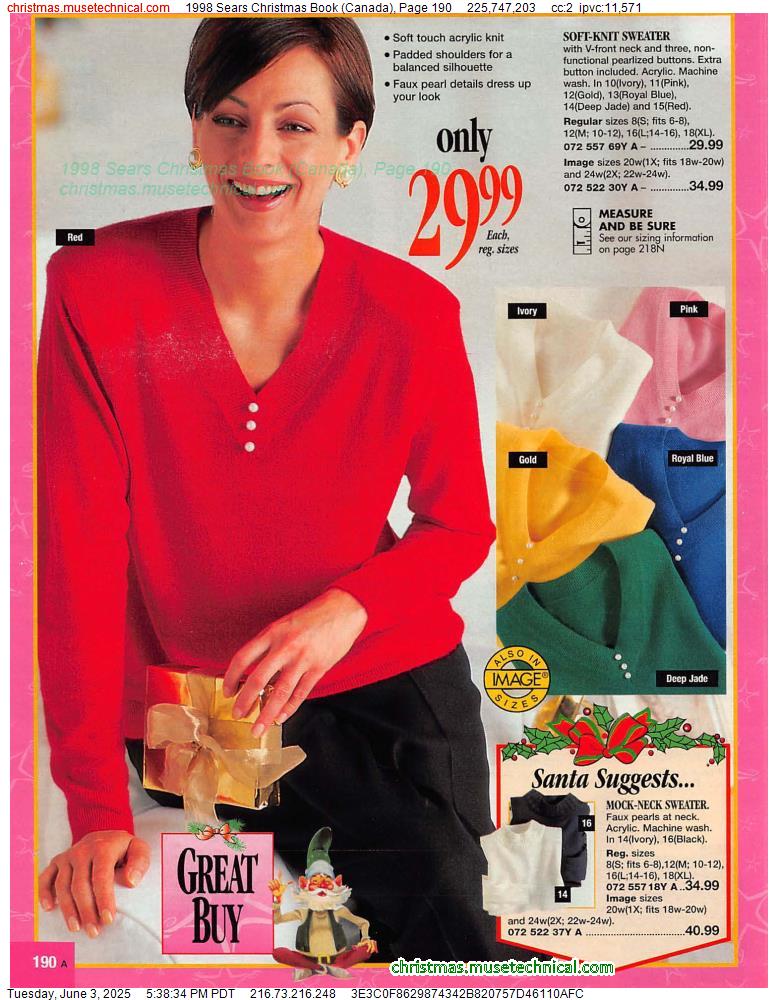 1998 Sears Christmas Book (Canada), Page 190