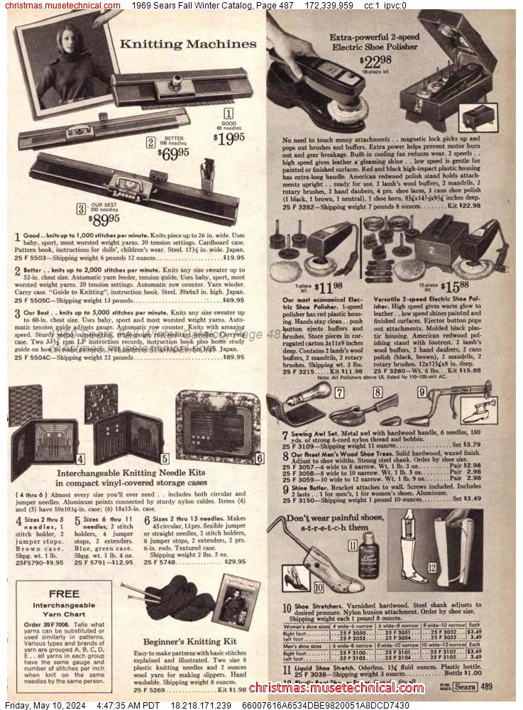 1969 Sears Fall Winter Catalog, Page 487