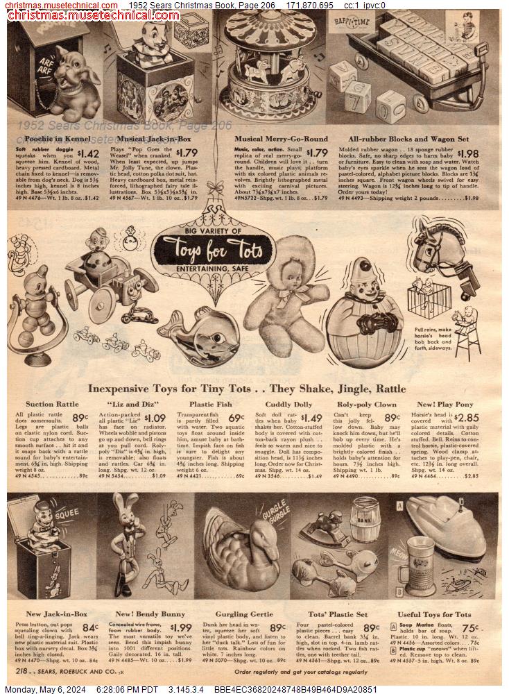 1952 Sears Christmas Book, Page 206
