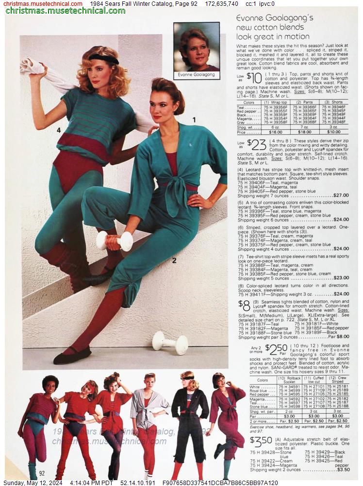 1984 Sears Fall Winter Catalog, Page 92