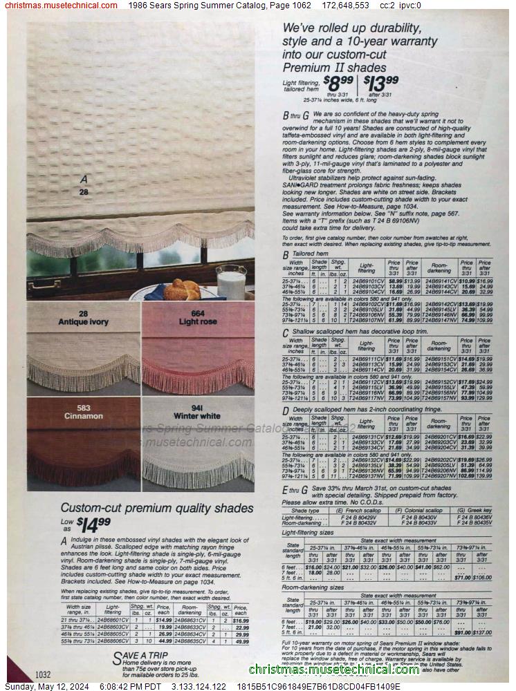 1986 Sears Spring Summer Catalog, Page 1062