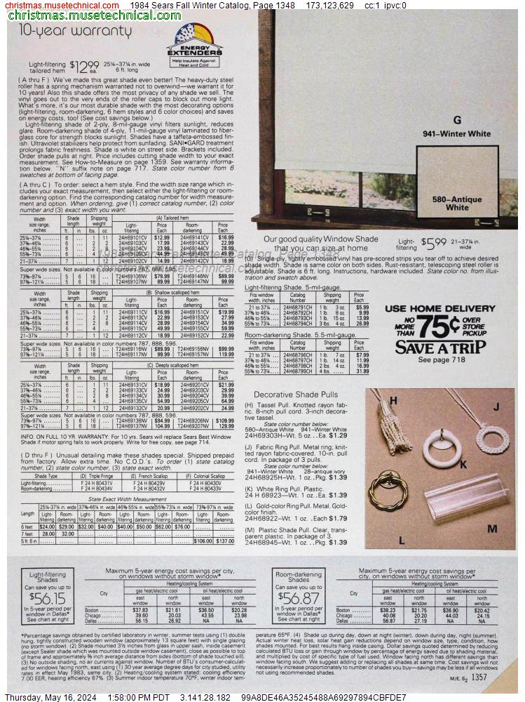 1984 Sears Fall Winter Catalog, Page 1348