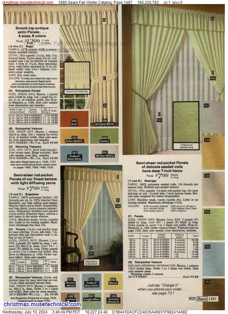 1980 Sears Fall Winter Catalog, Page 1487