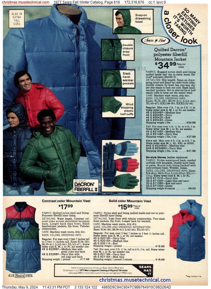 1977 Sears Fall Winter Catalog, Page 618