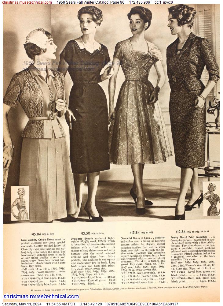 1959 Sears Fall Winter Catalog, Page 96