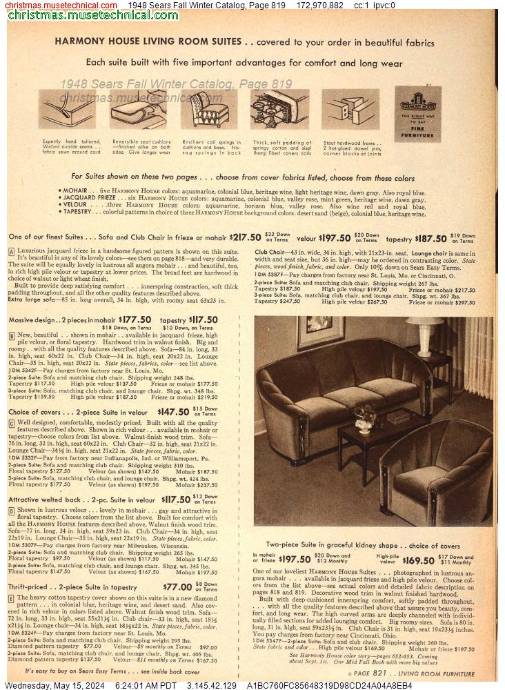 1948 Sears Fall Winter Catalog, Page 819