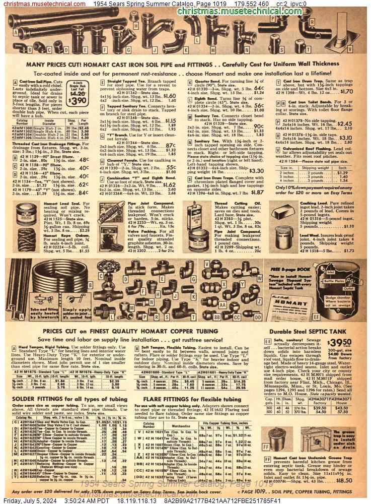 1954 Sears Spring Summer Catalog, Page 1019