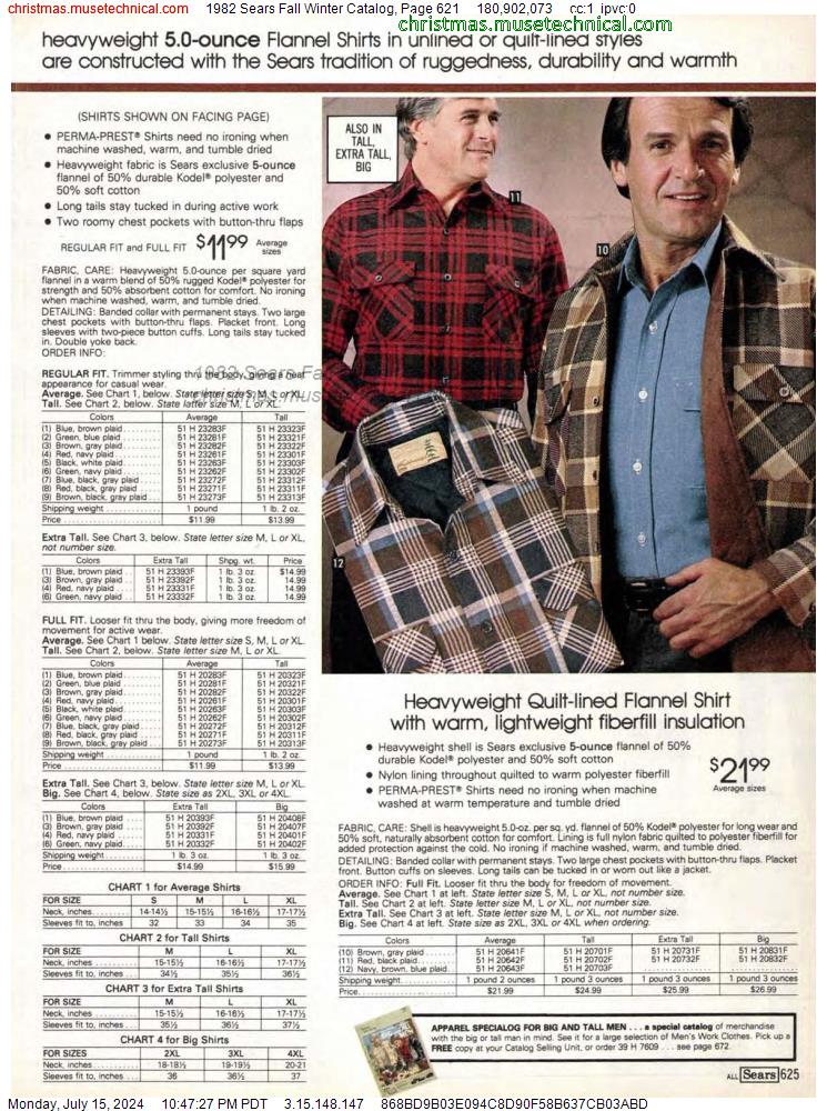 1982 Sears Fall Winter Catalog, Page 621