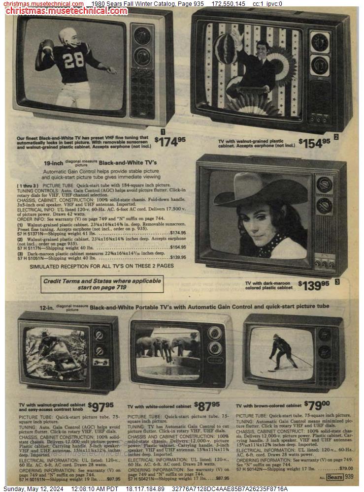 1980 Sears Fall Winter Catalog, Page 935