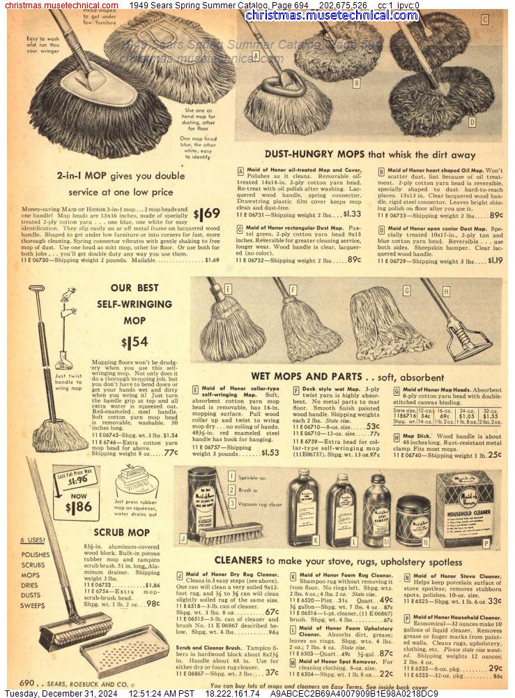 1949 Sears Spring Summer Catalog, Page 694