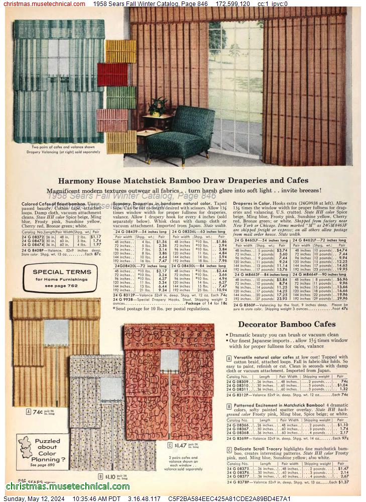 1958 Sears Fall Winter Catalog, Page 846