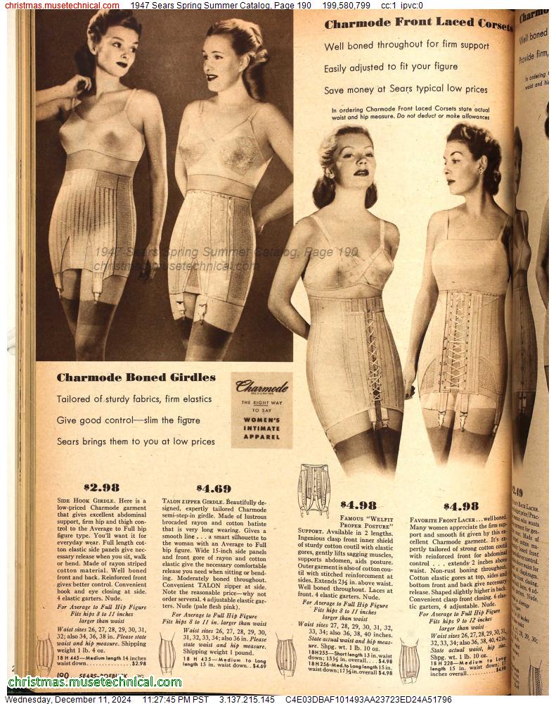 1947 Sears Spring Summer Catalog, Page 190