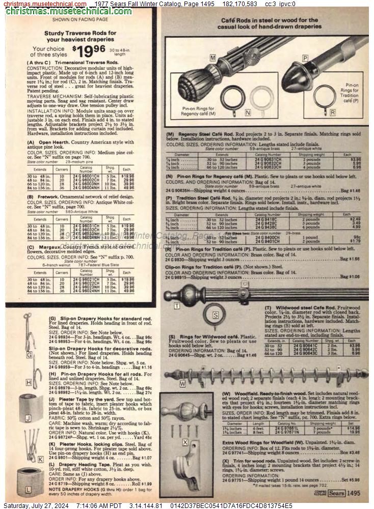 1977 Sears Fall Winter Catalog, Page 1495