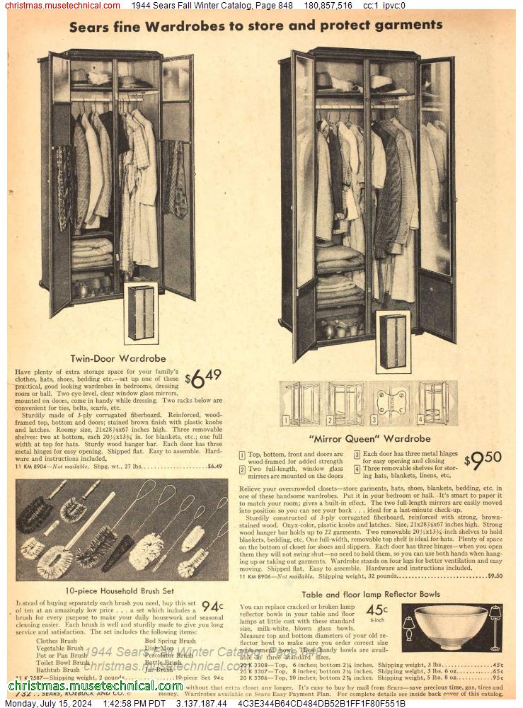 1944 Sears Fall Winter Catalog, Page 848