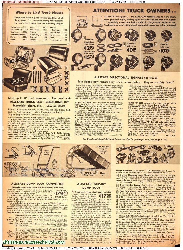 1952 Sears Fall Winter Catalog, Page 1142