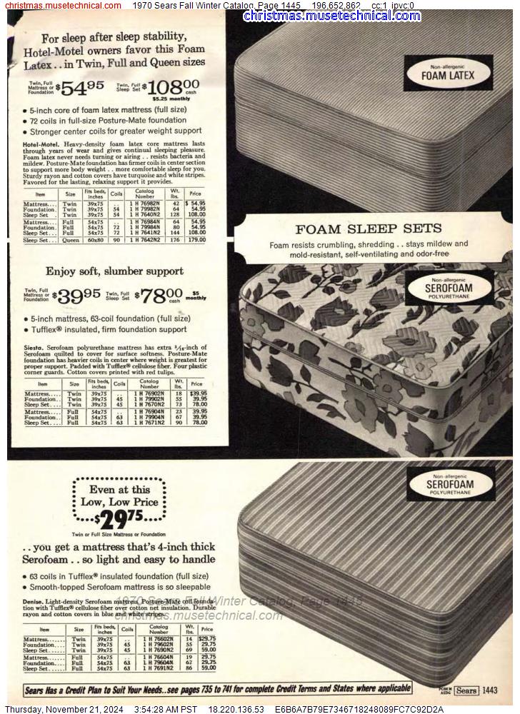 1970 Sears Fall Winter Catalog, Page 1445