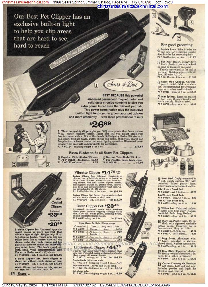 1968 Sears Spring Summer Catalog, Page 674