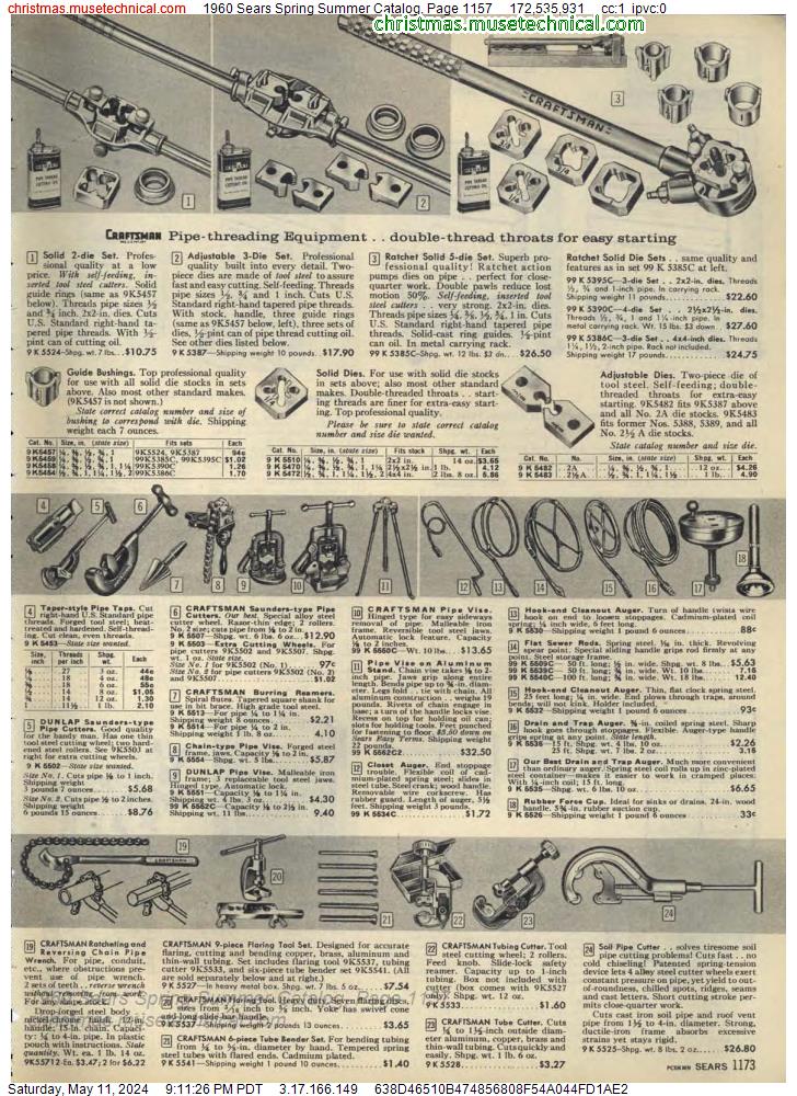1960 Sears Spring Summer Catalog, Page 1157