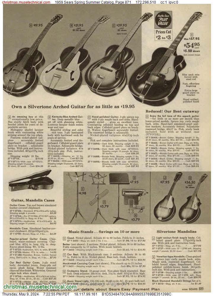 1959 Sears Spring Summer Catalog, Page 871