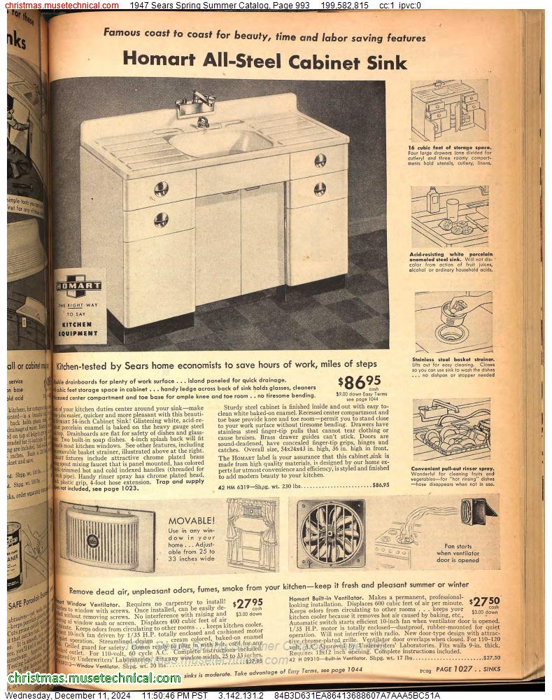 1947 Sears Spring Summer Catalog, Page 993