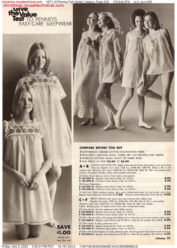 1971 JCPenney Fall Winter Catalog, Page 205