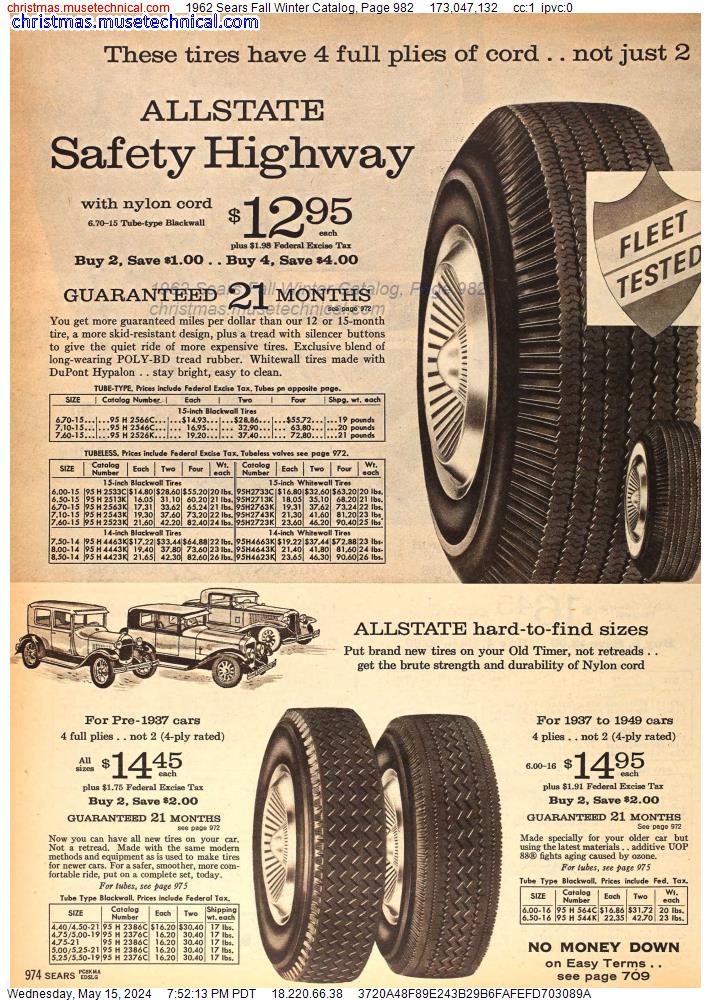 1962 Sears Fall Winter Catalog, Page 982