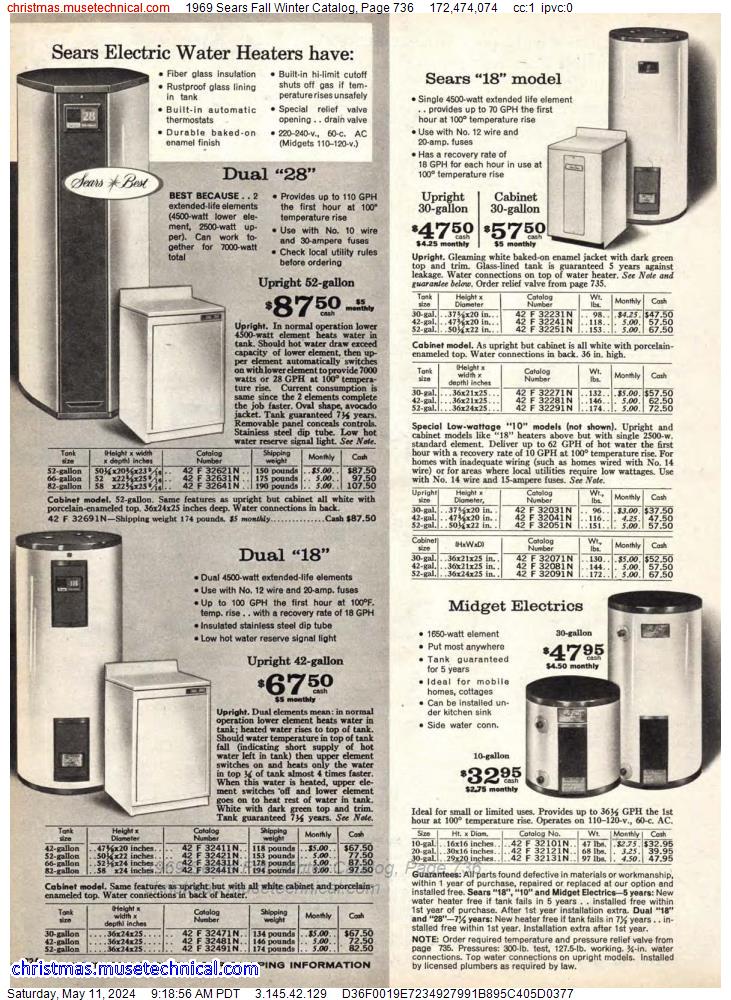 1969 Sears Fall Winter Catalog, Page 736
