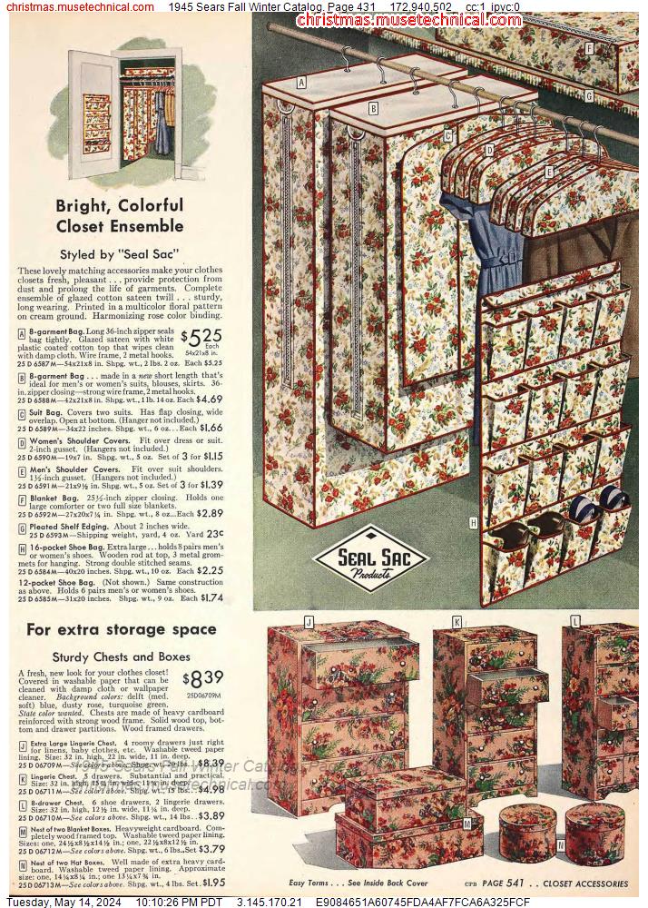 1945 Sears Fall Winter Catalog, Page 431