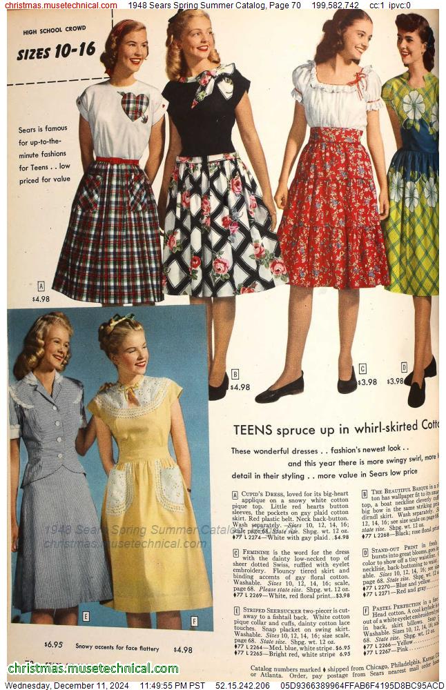 1948 Sears Spring Summer Catalog, Page 70