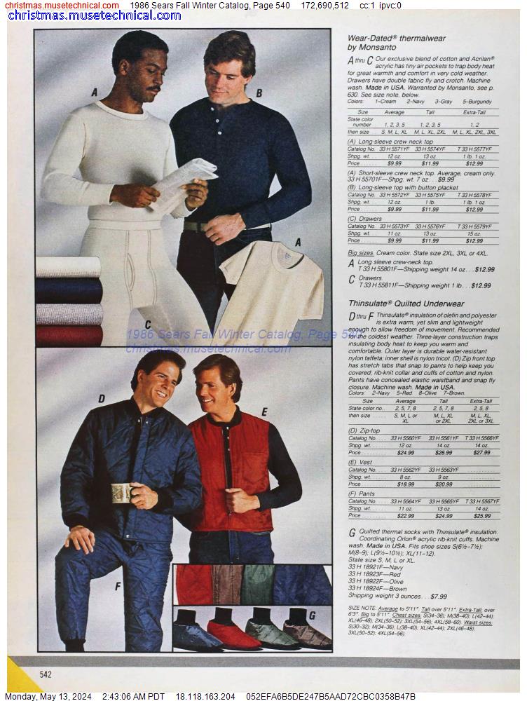 1986 Sears Fall Winter Catalog, Page 540