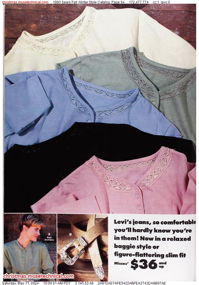 1990 Sears Fall Winter Style Catalog, Page 54