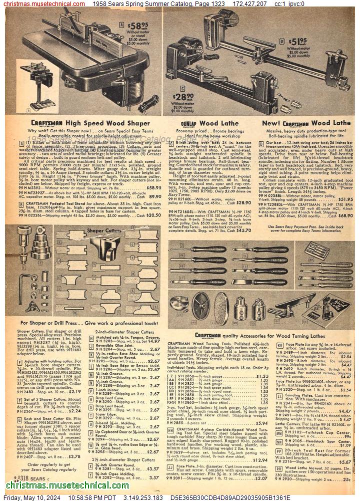 1958 Sears Spring Summer Catalog, Page 1323