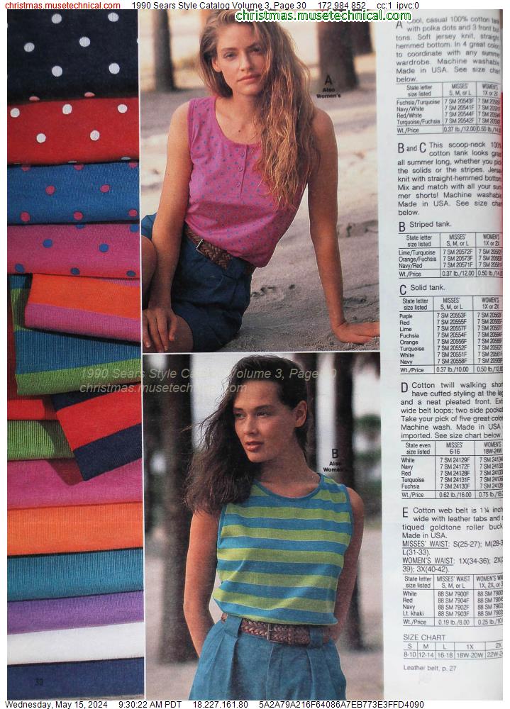1990 Sears Style Catalog Volume 3, Page 30