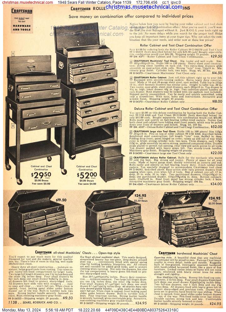 1948 Sears Fall Winter Catalog, Page 1139