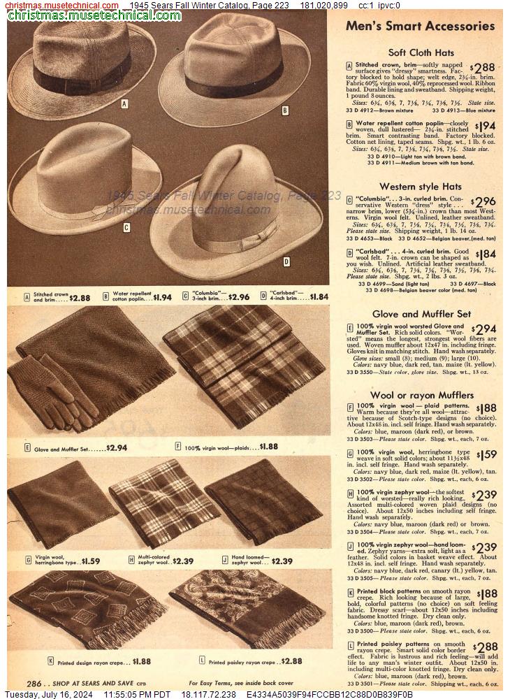 1945 Sears Fall Winter Catalog, Page 223