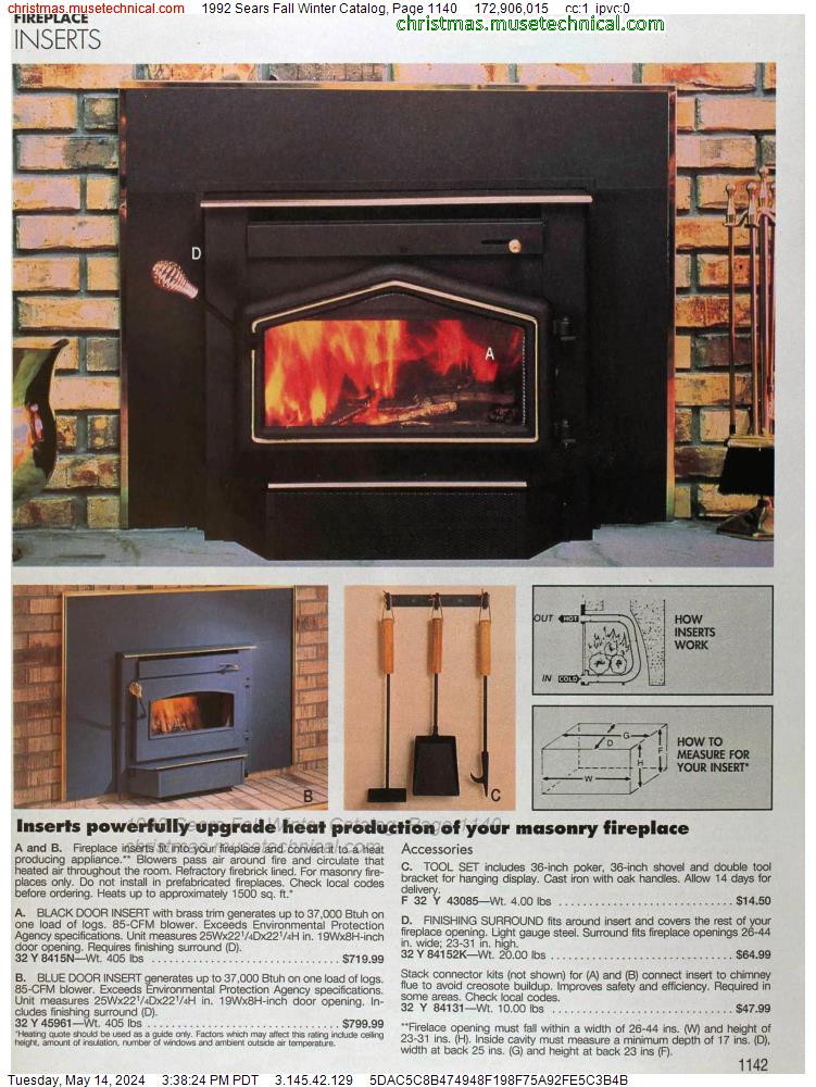 1992 Sears Fall Winter Catalog, Page 1140