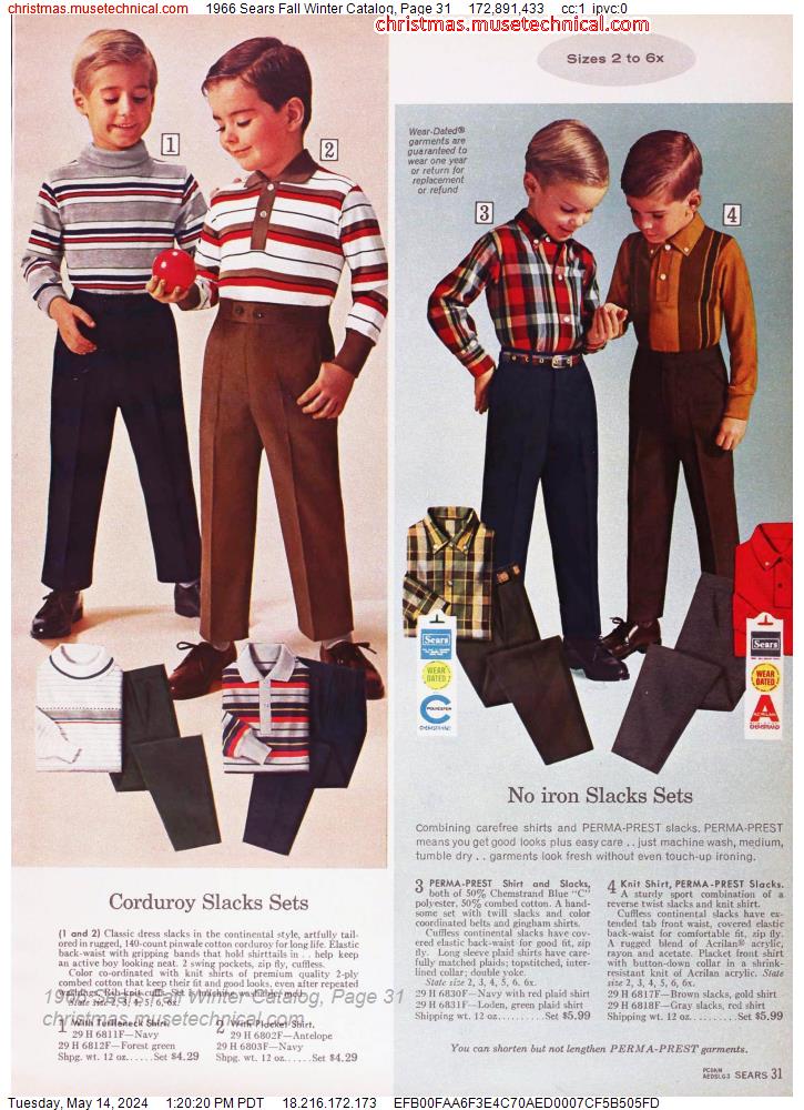 1966 Sears Fall Winter Catalog, Page 31 - Catalogs & Wishbooks