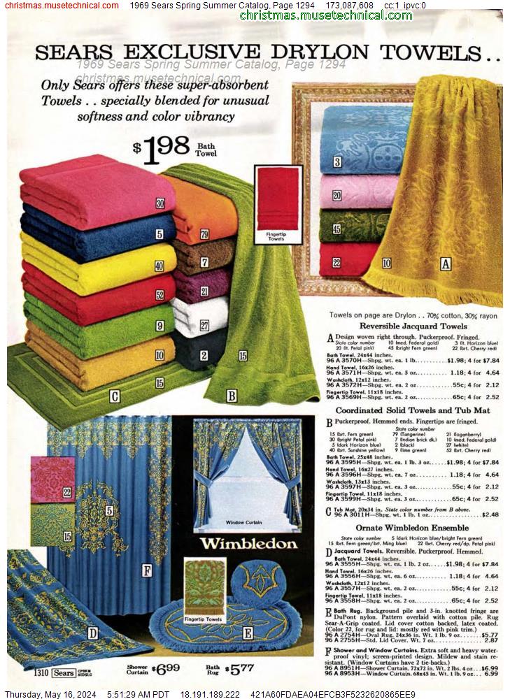 1969 Sears Spring Summer Catalog, Page 1294