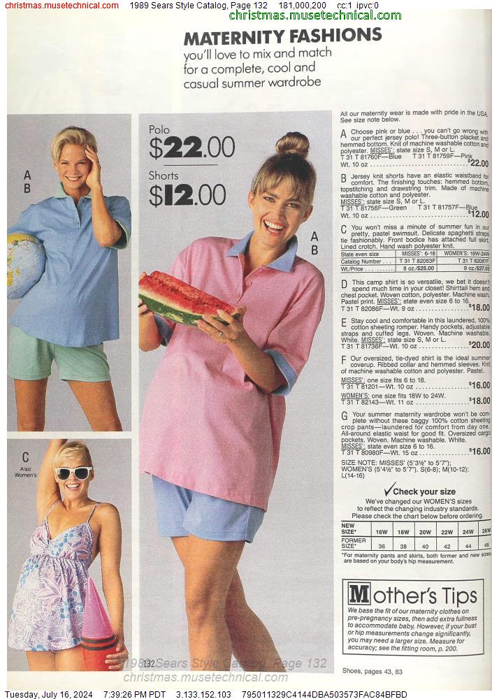1989 Sears Style Catalog, Page 132