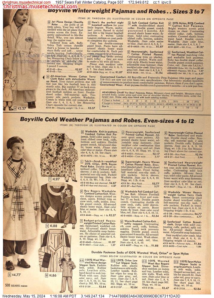 1957 Sears Fall Winter Catalog, Page 507