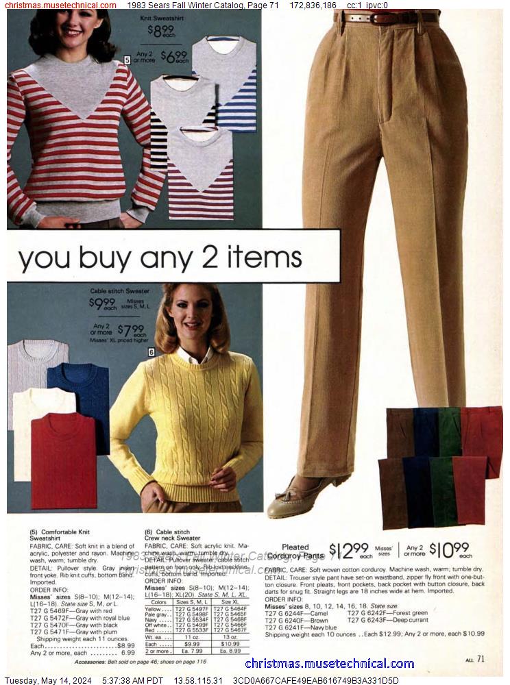 1983 Sears Fall Winter Catalog, Page 71